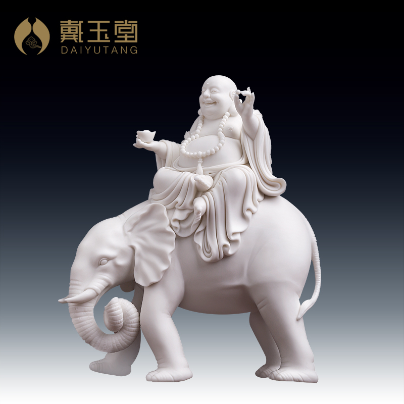 戴玉堂吉祥弥勒陶瓷骑象弥勒佛