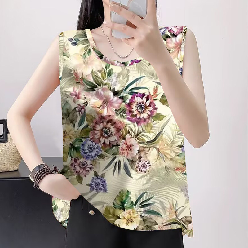 清仓捡漏~专柜撤回春夏背心无袖T恤百搭设计感别致减龄圆领上衣女