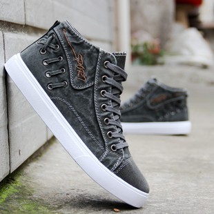 休闲板鞋 男式 增高鞋 春秋新款 子男高帮鞋 内增高5cm韩版 帆布鞋 男士