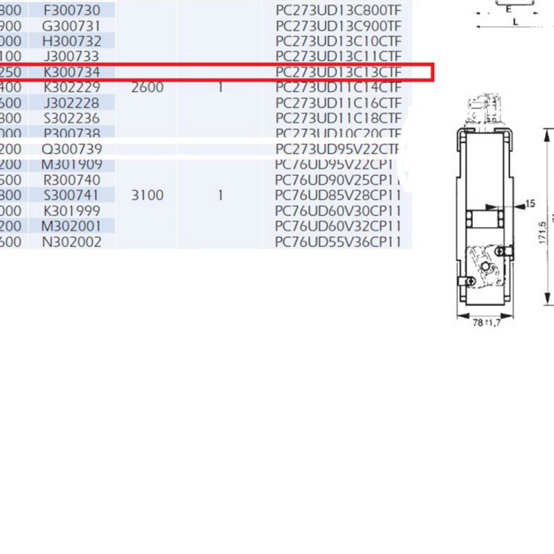 PC76UD60V30CPI K301999 6URD273PLAF3000 PROTISTON罗兰熔断器