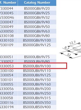 熔断器E330100 D330053,BS000UB69V110 110A BS000UB69V100 100A