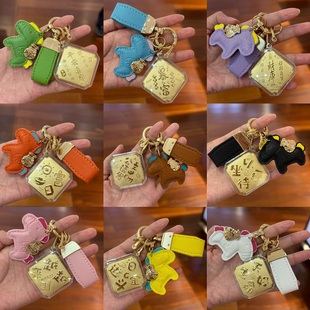 水贝黄金999足金平安喜乐小马钥匙扣包包挂饰新年节日礼物送客户