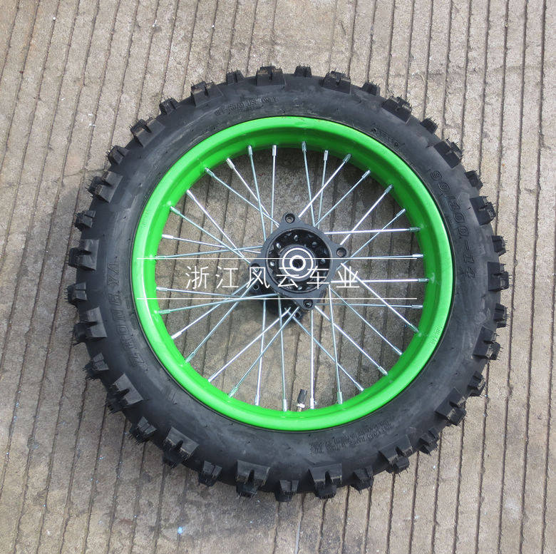 小高赛越野摩托车配件 阿波罗川崎90/100-14寸轮胎带C碟轮芯轮毂