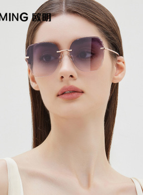 杜比无框素颜太阳镜时尚高清尼龙墨镜女网红街拍显瘦百搭眼镜