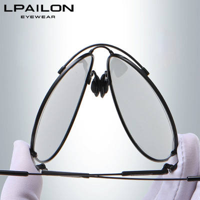 雷派龙记忆框飞行员偏光太阳镜男士驾驶变色防蓝光眼镜墨镜蛤蟆镜