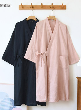 棉纱情侣精梳棉简约和服浴袍睡袍