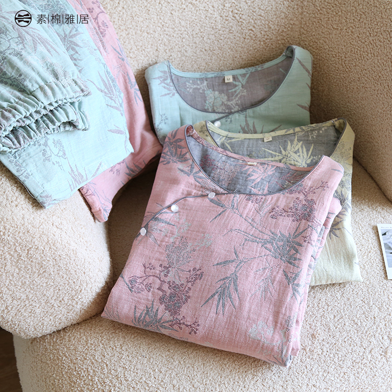 女纯棉古典风家居服柔软舒适