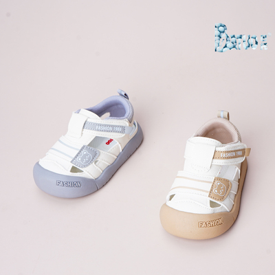 巴托童鞋 26夏季吸汗透气宝宝鞋软底防滑学步鞋魔术贴凉鞋XY1899