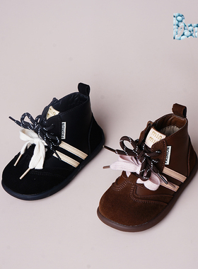巴托童鞋 25冬季新品防水保暖儿童短靴韩版薄绒潮棉鞋靴子MK25515