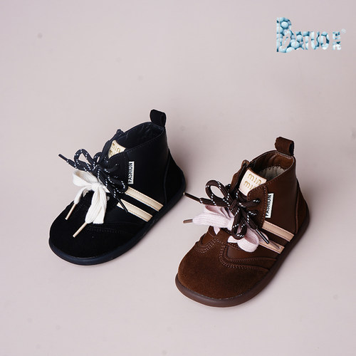 巴托童鞋 25冬季新品防水保暖儿童短靴韩版薄绒潮棉鞋靴子MK25515