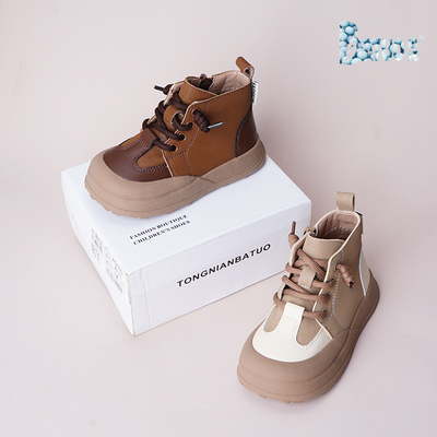 巴托童鞋 秋冬季新品软底防水儿童短靴韩版马丁靴子潮鞋58773