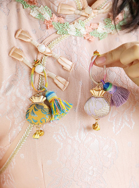 胸针非遗宋锦纯手工定制成品名家宋锦福袋挂件/包挂/车挂双面福袋