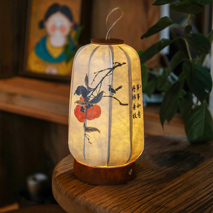 灯笼新款2026年马年新年灯笼中式禅意手提台灯茶室书房卧室床头灯