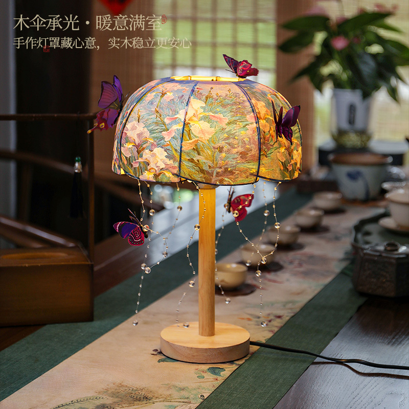 中秋节台灯装饰氛围灯摆件宋代美学油画古风插电卧室床头书房茶灯图片