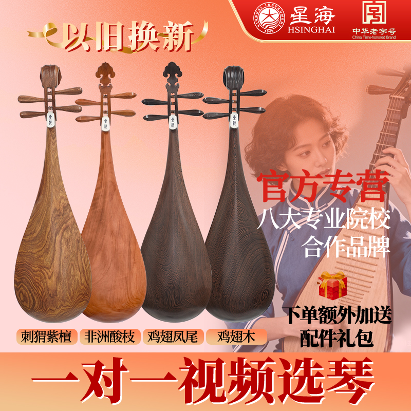 以旧换新 视频选琴 星海琵琶鸡翅刺猬紫檀酸枝木抛光专业演奏考级