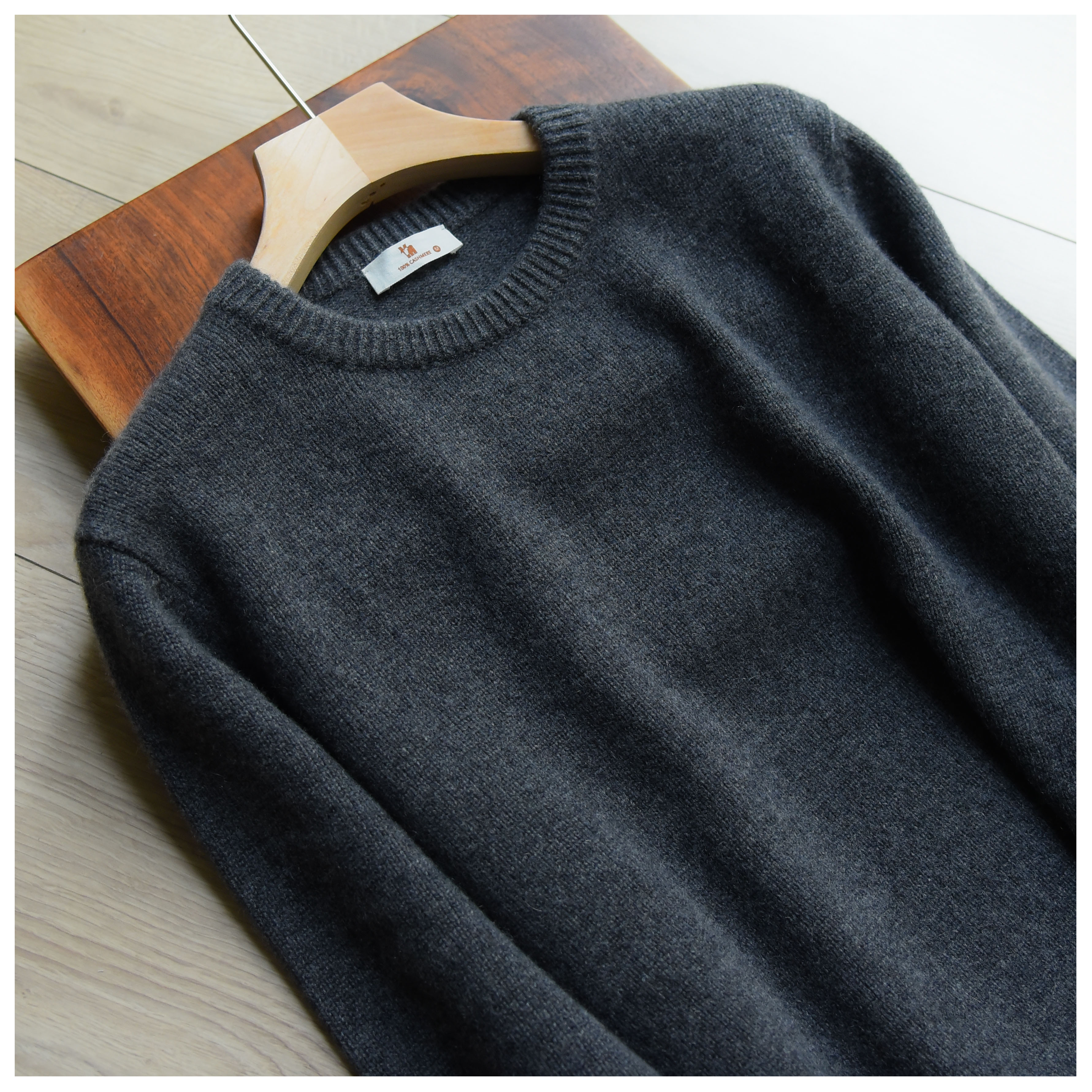 thumbnail for Original Single Concy 100 Cashmere - Men's Thickened Basic Round Neck Cashmere Pullover 5 Needles, 3 Threads, 6 Strands