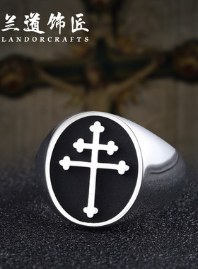 复古洛林十字架925纯银男指定制