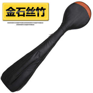 梵巢乐器配件中三弦背包琴套袋子黑色皮革包PU布料可手提可背防水