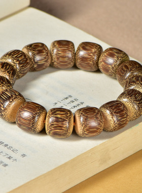 天然龙血金丝竹老型珠手串老料高密文玩单圈粽竹手链男女情侣饰品