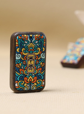 天然沉香紫檀珐琅彩中国风平安牌DIY手工编绳毛衣链挂件文玩配饰