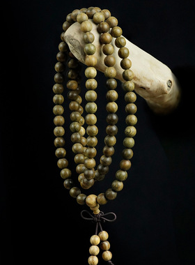 绿檀红木珠手链同料木手串小孔顺纹香味手工手饰品厂家佛珠批发