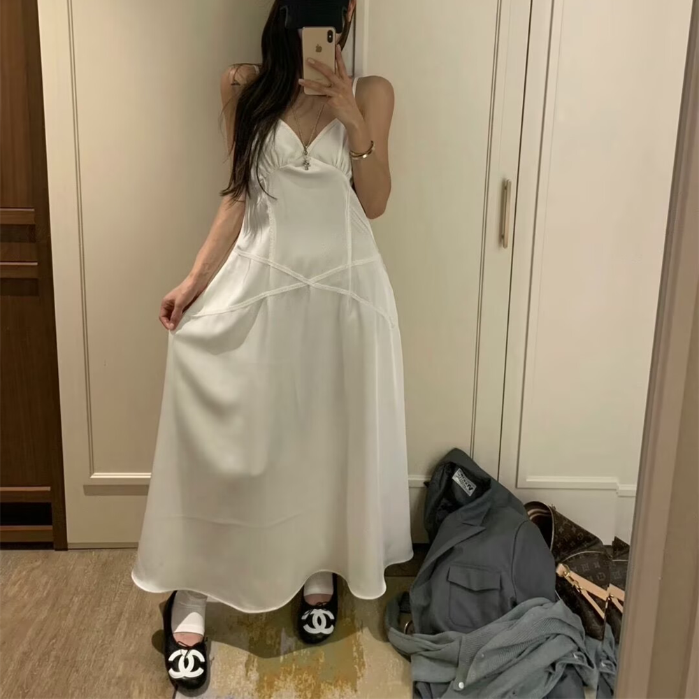 直邮韩国代购INS博主26春新 甜美仙气纯色显瘦百搭宽松吊带连衣裙,女装/女士精品,连衣裙,淘宝优惠券,粉丝福利购,淘宝优惠卷