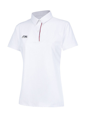 Lining/李宁正品春季女子新款纯色简约舒适运动短袖POLO衫APLS006