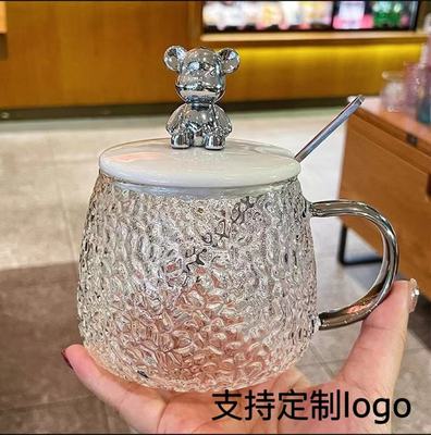 小熊杯马克玻璃水杯冰川泡茶杯