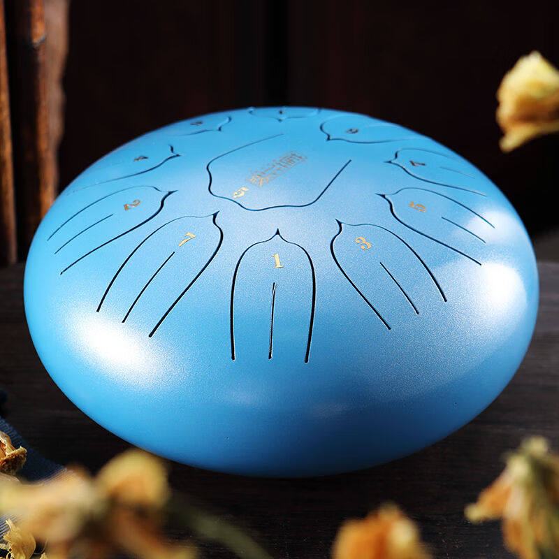 莲花鼓11音12寸空灵鼓【牌d类空灵鼓】手敲钢舌空色打击乐器莲花