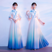 大合唱团演出服女成人长裙红歌比赛大学生诗歌朗诵舞台表演晚礼服