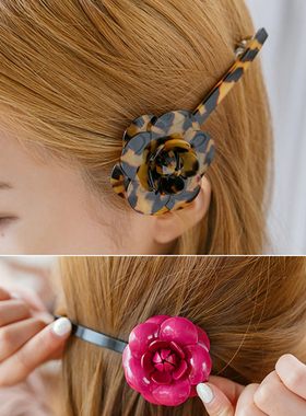 AngelRena韩国进口发饰正品淑女花朵花瓣发夹弹簧马尾顶夹横夹G5