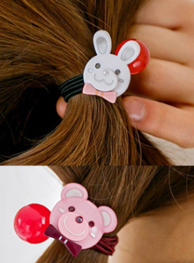 AngelRena韩国发饰品可爱小兔小熊宝宝球球发圈发绳头绳G2