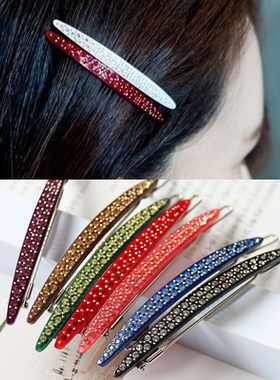 Angelrena韩国进口发饰品 大号满钻淑女月儿发夹刘海夹边夹F2