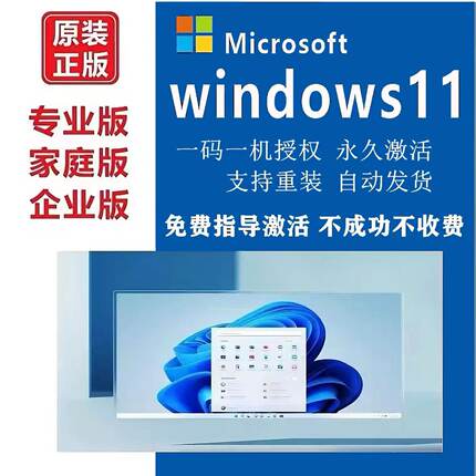 【正版】win11专业版激活码电脑秘钥家庭版企业版windows10序列号