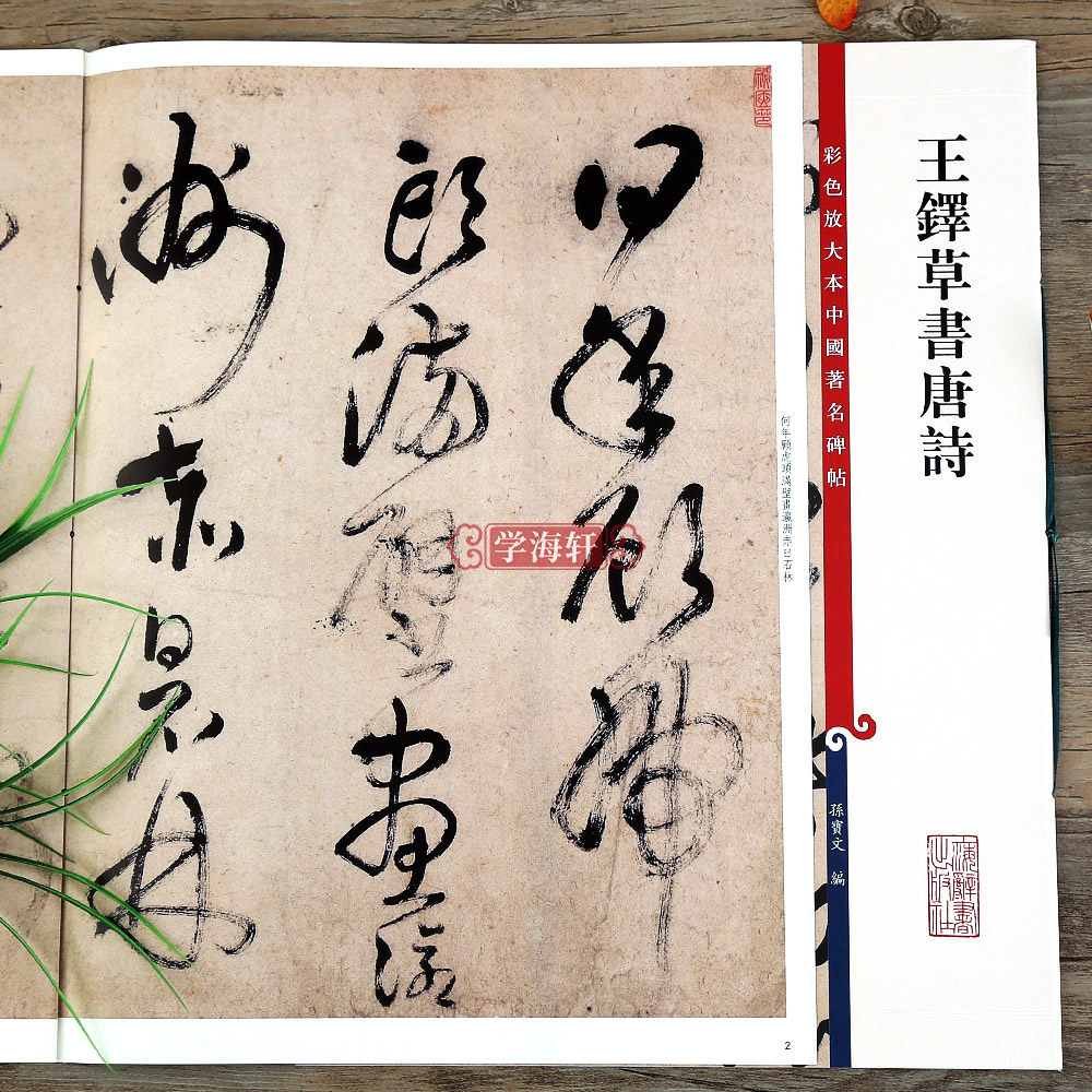 共10首王铎草书唐诗 高清彩色放大本中国著名碑帖繁体旁注毛笔字帖登岳阳楼玉台观送远孙宝文学海轩上海辞书出版社