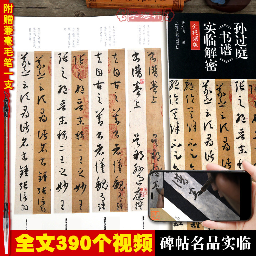 赠毛笔全文视频版孙过庭书谱实临解密碑帖名品全本实临系列书法篆刻翁志飞毛笔软笔草书临摹字帖附繁体旁注释文注解上海书画出版社
