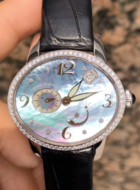 【众奢行二手】GP芝柏猫眼系列18K白金钻石自动机械女表80481