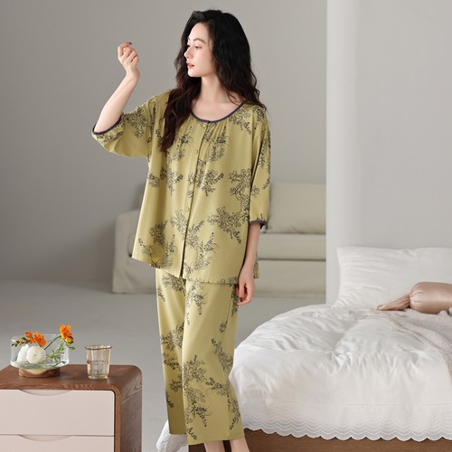 莫代尔睡衣女春夏季新款
