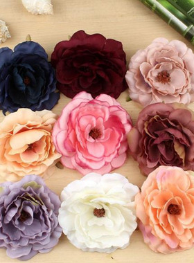 饰品花朵系列 素雅复古风大花朵配夹子和别针紫色头发包包腰带