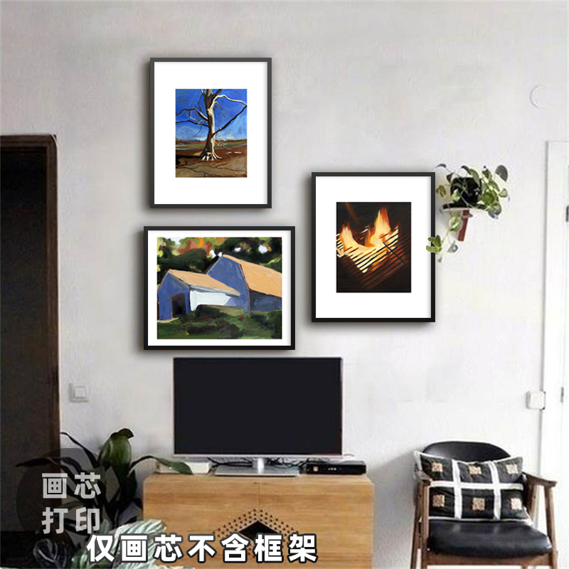 莫林奥利里油画风景树卧室客厅墙壁装饰画芯油画画心小众艺术版画图片