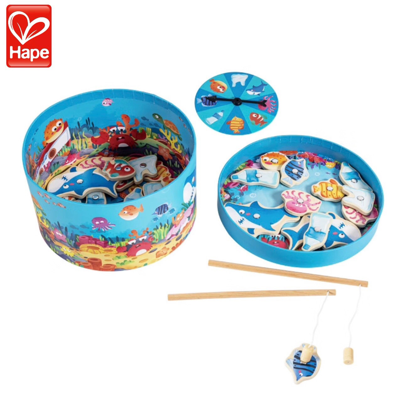Hape 正品海洋大救援儿童早教益智玩具桌面钓鱼游戏男女礼物2-4岁
