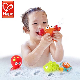 德国Hape章鱼和海星宝宝婴儿洗澡玩具游泳戏水儿童沐浴螃蟹和鱼