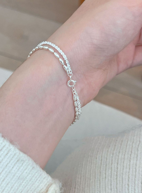 米粒满天星双层手链女生高级感时尚小众ins风波光粼粼叠戴手饰品