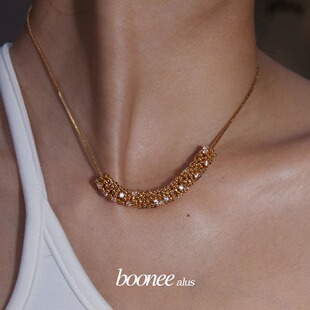 Boonee alus轻奢气质锆石choker项链女新款爆款小众设计锁骨链