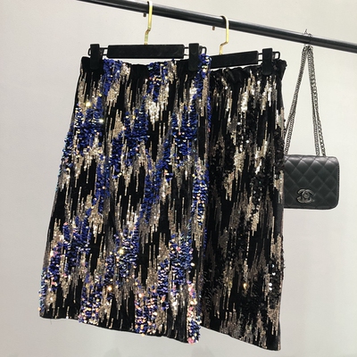 半身裙春季新款女士闪闪珠片