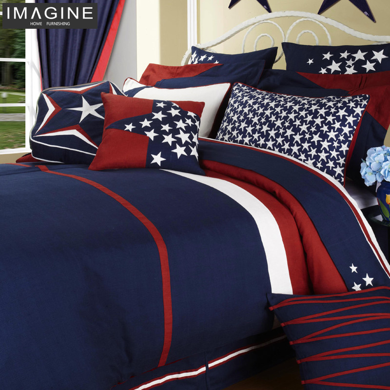 依曼琪美式全棉现代北欧儿童房床上用品样板间多件套【定制床品】