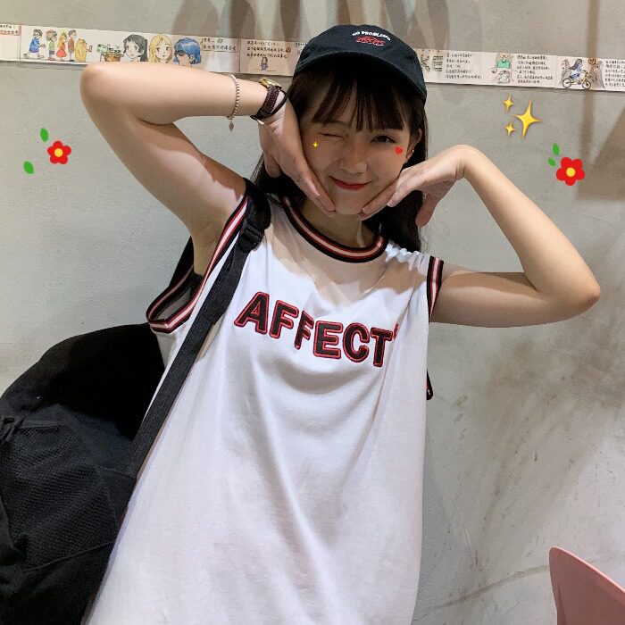 Under clothes Missing T-shirt Little Self cultivation Korean Edition Embroidery letter Sleeveless jacket Mid length version Vest skirtin the Women's clothing/Boutique , T-shirt  category - from Buy2taobao.com to provide professional Taobao agent buy service