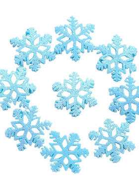 蓝色雪花贴片圣诞树脂配件 DIY手套帽子发饰配件跨境