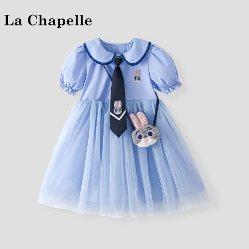 La Chapelle【拉夏贝尔】时尚夏季女童卡通兔子网纱连衣裙LD2901