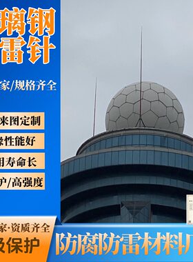 通信基站防雷11米玻璃钢高透波避雷针 卫星通讯天线独立接闪杆